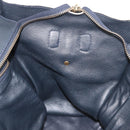 CELINE Luggage Medium Hand Bag Suede Leather Beige Gold black Auth ka3972A-18