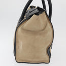 CELINE Luggage Medium Handtas Suède Leer Beige Goud zwart Auth ka3972A-4