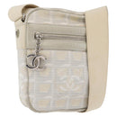 CHANEL New Travel Line Umhängetasche Nylon Beige CC Auth ka3980A-1