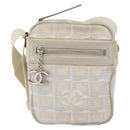 CHANEL New Travel Line Umhängetasche Nylon Beige CC Auth ka3980A-13