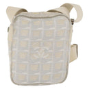 CHANEL New Travel Line Umhängetasche Nylon Beige CC Auth ka3980A-2
