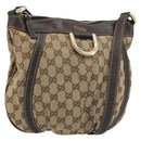 GUCCI GG Canvas Shoulder Bag Beige Gold 203257 Auth ka3983-1