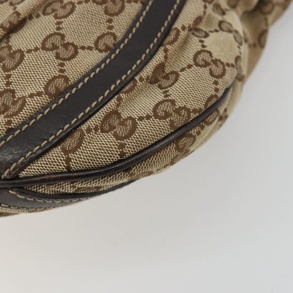GUCCI GG Canvas Shoulder Bag Beige Gold 203257 Auth ka3983