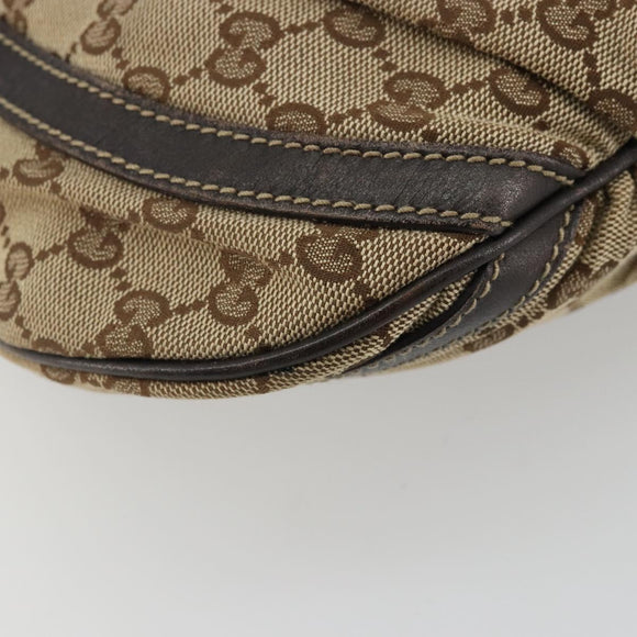 GUCCI GG Canvas Shoulder Bag Beige Gold 203257 Auth ka3983