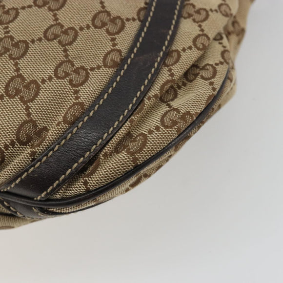 GUCCI GG Canvas Shoulder Bag Beige Gold 203257 Auth ka3983
