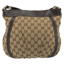 GUCCI GG Canvas Shoulder Bag Beige Gold 203257 Auth ka3983-3