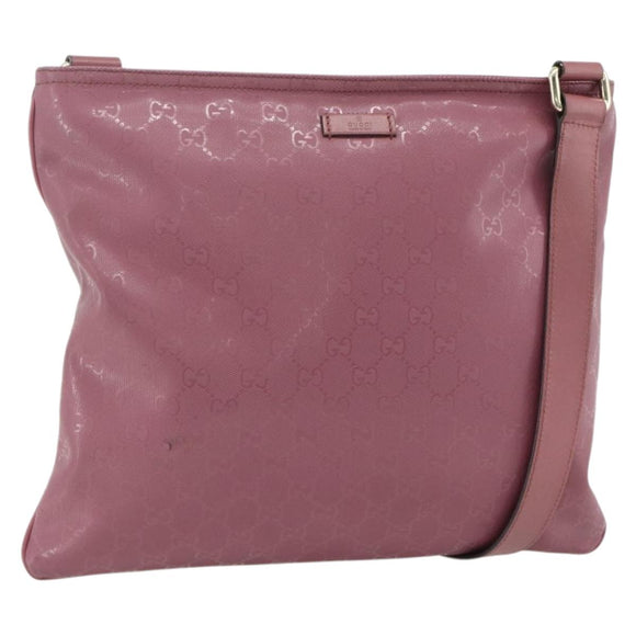 GUCCI GG Implementation Shoulder Bag PVC Pink Gold 201446 Auth ka3984