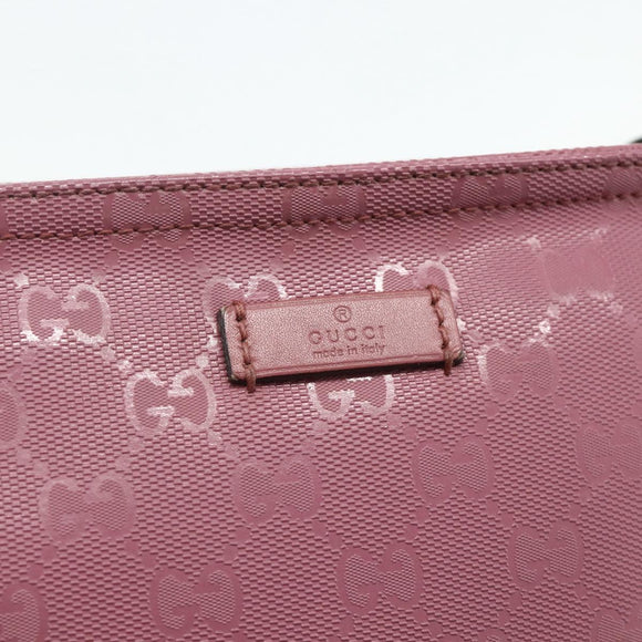 GUCCI GG Implementation Shoulder Bag PVC Pink Gold 201446 Auth ka3984