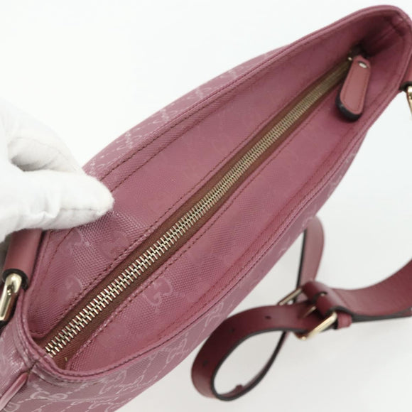 GUCCI GG Implementation Shoulder Bag PVC Pink Gold 201446 Auth ka3984