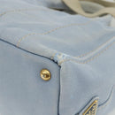 PRADA Canapa PM Hand Bag Canvas 2way Blue Gold Auth ka3985-16