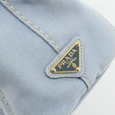 PRADA Canapa PM Hand Bag Canvas 2way Blue Gold Auth ka3985-18