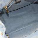 PRADA Canapa PM Hand Bag Canvas 2way Blue Gold Auth ka3985-11