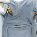 PRADA Canapa PM Hand Bag Canvas 2way Blue Gold Auth ka3985-21