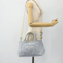 PRADA Canapa PM Hand Bag Canvas 2way Blue Gold Auth ka3985-25