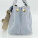 PRADA Canapa PM Hand Bag Canvas 2way Blue Gold Auth ka3985-4