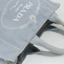 PRADA Canapa PM Hand Bag Canvas 2way Blue Gold Auth ka3985-6