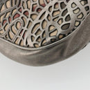 BURBERRY Shoulder Bag Leather Canvas Silver Auth ka3987A-13