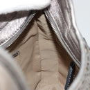 BURBERRY Shoulder Bag Leather Canvas Silver Auth ka3987A-18