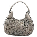 BURBERRY Shoulder Bag Leather Canvas Silver Auth ka3987A-2