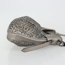 BURBERRY Shoulder Bag Leather Canvas Silver Auth ka3987A-4