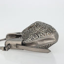 BURBERRY Shoulder Bag Leather Canvas Silver Auth ka3987A-5