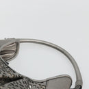 BURBERRY Shoulder Bag Leather Canvas Silver Auth ka3987A-8