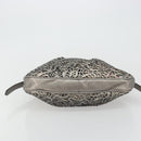 BURBERRY Shoulder Bag Leather Canvas Silver Auth ka3987A-9