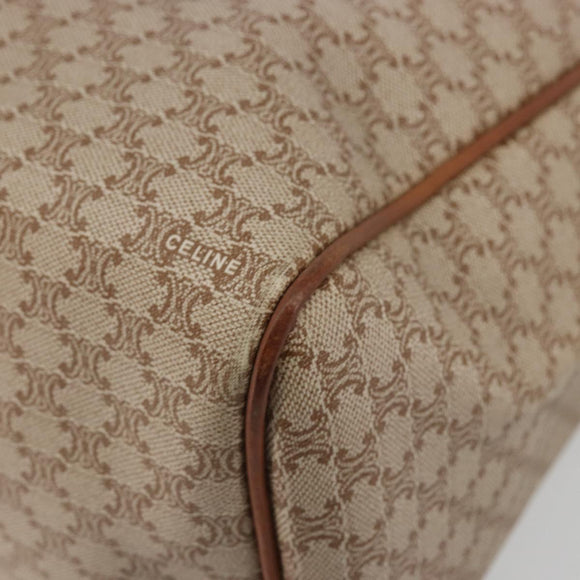 CELINE Macadam Canvas Hand Bag PVC Beige Gold Auth ka3988A