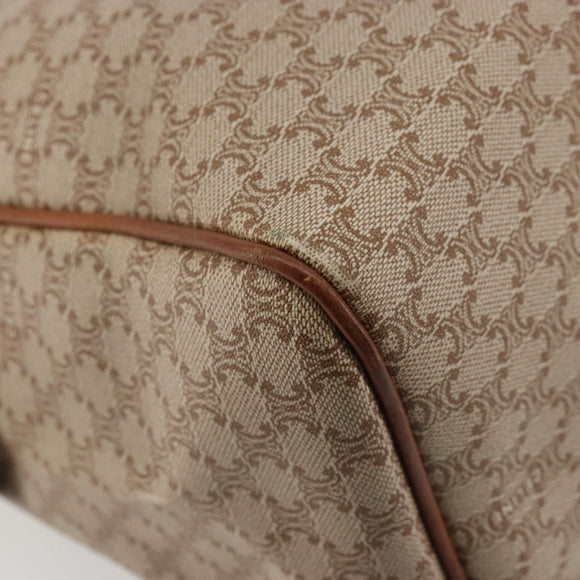 CELINE Macadam Canvas Hand Bag PVC Beige Gold Auth ka3988A