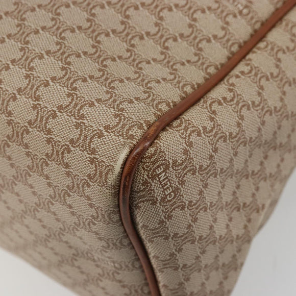 CELINE Macadam Canvas Hand Bag PVC Beige Gold Auth ka3988A