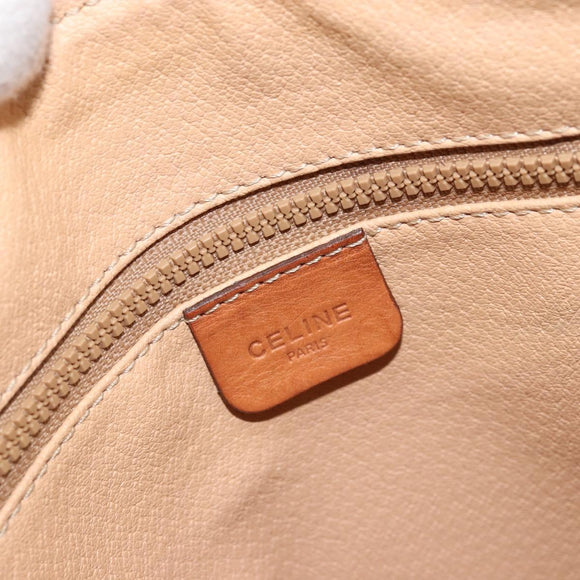 CELINE Macadam Canvas Hand Bag PVC Beige Gold Auth ka3988A