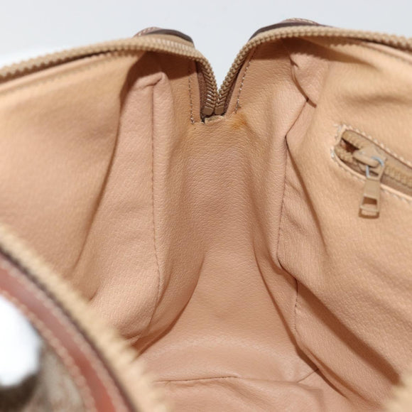 CELINE Macadam Canvas Hand Bag PVC Beige Gold Auth ka3988A