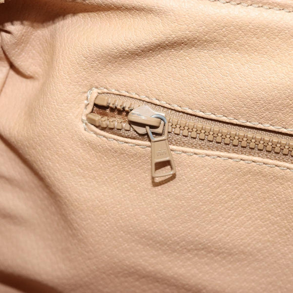CELINE Macadam Canvas Hand Bag PVC Beige Gold Auth ka3988A
