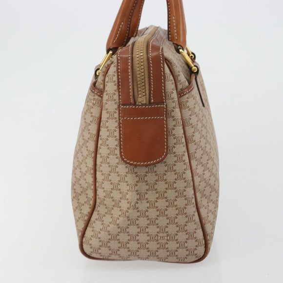 CELINE Macadam Canvas Hand Bag PVC Beige Gold Auth ka3988A