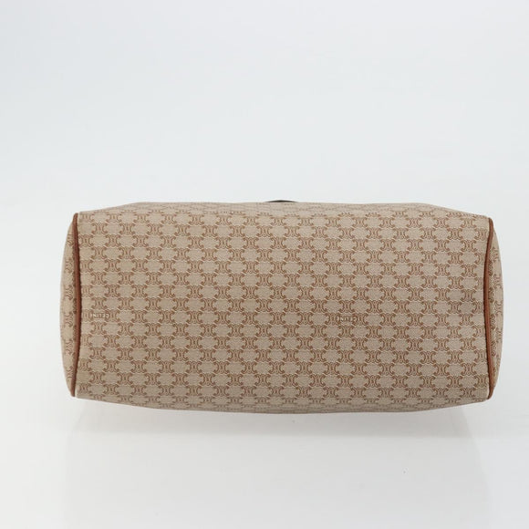 CELINE Macadam Canvas Hand Bag PVC Beige Gold Auth ka3988A