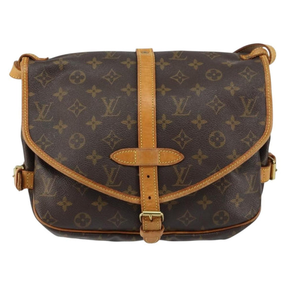 LOUIS VUITTON Monogram Saumur 30 Shoulder Bag M42256 LV Auth ka399