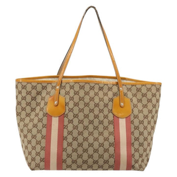 GUCCI GG Canvas Tote Bag Beige Gold 211970 Auth ka3991 - 0