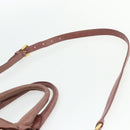 PRADA Hand Bag Leather 2way Pink Gold Auth ka3993A-9