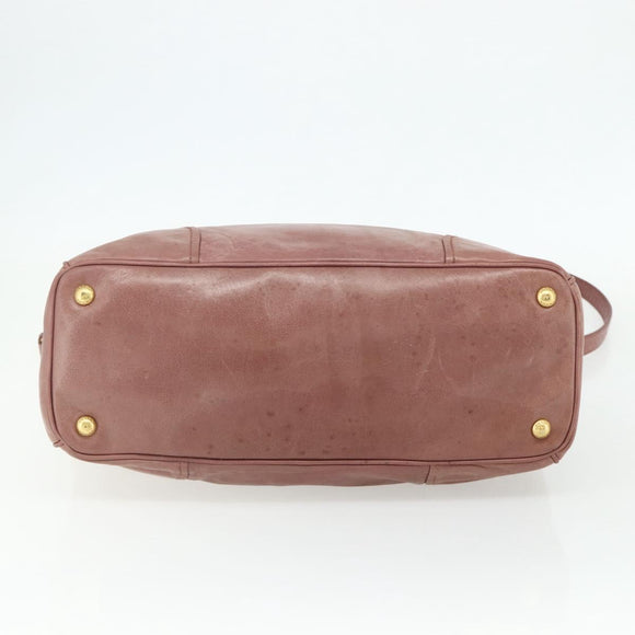 PRADA Hand Bag Leather 2way Pink Gold Auth ka3993A