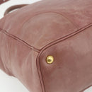 PRADA Hand Bag Leather 2way Pink Gold Auth ka3993A-15