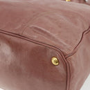 PRADA Hand Bag Leather 2way Pink Gold Auth ka3993A-16