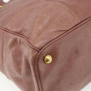 PRADA Hand Bag Leather 2way Pink Gold Auth ka3993A-17