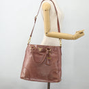 PRADA Hand Bag Leather 2way Pink Gold Auth ka3993A-26
