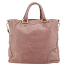 PRADA Hand Bag Leather 2way Pink Gold Auth ka3993A-2