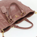 PRADA Hand Bag Leather 2way Pink Gold Auth ka3993A-6