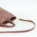 PRADA Hand Bag Leather 2way Pink Gold Auth ka3993A-8