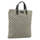 GUCCI GG Supreme Hand Bag PVC Navy Silver 131258 Auth ka3994A-1
