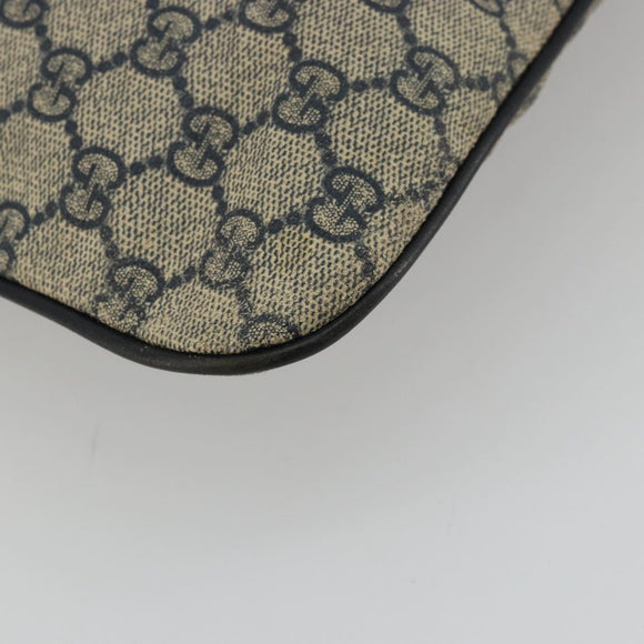 GUCCI GG Supreme Hand Bag PVC Navy Silver 131258 Auth ka3994A