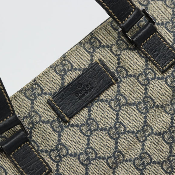 GUCCI GG Supreme Hand Bag PVC Navy Silver 131258 Auth ka3994A