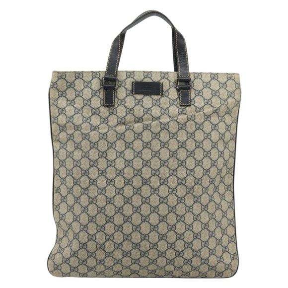 GUCCI GG Supreme Hand Bag PVC Navy Silver 131258 Auth ka3994A